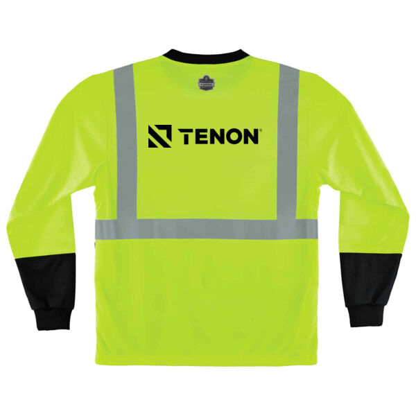 GloWear - Hi-Vis Long Sleeve T-shirt - Type R, Class 2 Black Bottom - Printed Logo Thumbnail