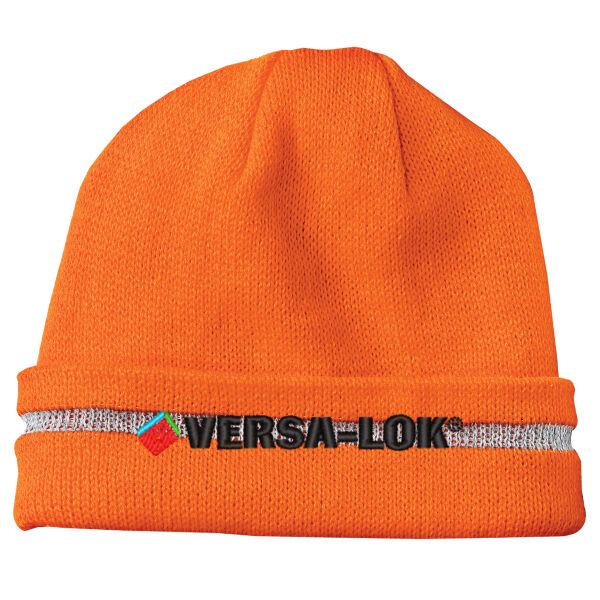 Enhanced Visibility Beanie with Reflective Stripe - Embroidered Logo Thumbnail