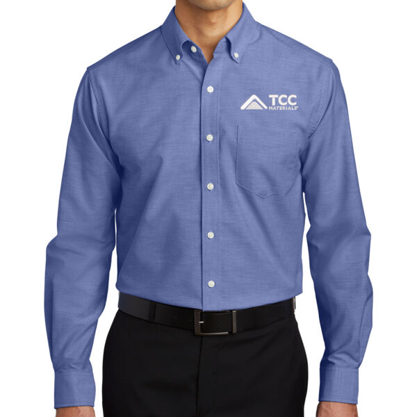 Port Authority® SuperPro™ Oxford Shirt - Embroidered Logos Thumbnail
